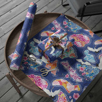 Hawaiian and Japanese Culture Together Wrapping Paper Hawaiian Archipelago Shape Sea Animals