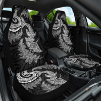 New Zealand Sea Animals with Maori Tribal Tattoo Car Seat Cover Shark Manta Ray with Silver Fern Black LT03 One Size Black - Polynesian Pride