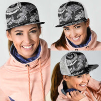 New Zealand Sea Animals with Maori Tribal Tattoo Mesh Trucker Cap Shark Manta Ray with Silver Fern Black