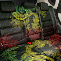 New Zealand Sea Animals with Maori Tribal Tattoo Back Car Seat Cover Shark Manta Ray with Silver Fern Reggae LT03 - Polynesian Pride
