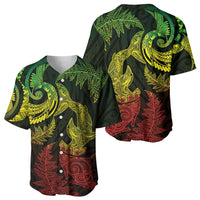 New Zealand Sea Animals with Maori Tribal Tattoo Baseball Jersey Shark Manta Ray with Silver Fern Reggae LT03 - Polynesian Pride