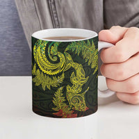 New Zealand Sea Animals with Maori Tribal Tattoo Ceramic Mug Shark Manta Ray with Silver Fern Reggae LT03 - Polynesian Pride