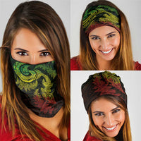 New Zealand Sea Animals with Maori Tribal Tattoo Neck Gaiter Shark Manta Ray with Silver Fern Reggae LT03 - Polynesian Pride