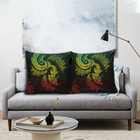 New Zealand Sea Animals with Maori Tribal Tattoo Pillow Cover Shark Manta Ray with Silver Fern Reggae LT03 - Polynesian Pride