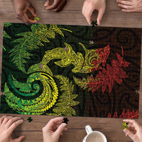 New Zealand Sea Animals with Maori Tribal Tattoo Puzzle Shark Manta Ray with Silver Fern Reggae LT03 - Polynesian Pride