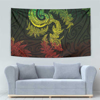 New Zealand Sea Animals with Maori Tribal Tattoo Tapestry Shark Manta Ray with Silver Fern Reggae LT03 - Polynesian Pride