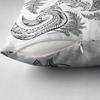 New Zealand Sea Animals with Maori Tribal Tattoo Pillow Cover Shark Manta Ray with Silver Fern White LT03 - Polynesian Pride