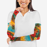 Hawaiian Turtles on Beach Arm Sleeves with Pineapple Tropical Plant and Lei