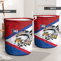 American Samoa Flag Day Laundry Basket Polynesian Art Geometric with Flag Brush Style