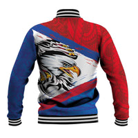 American Samoa Flag Day Baseball Jacket Polynesian Art Geometric with Flag Brush Style