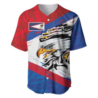 American Samoa Flag Day Baseball Jersey Polynesian Art Geometric with Flag Brush Style