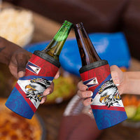 American Samoa Flag Day 4 in 1 Can Cooler Tumbler Polynesian Art Geometric with Flag Brush Style