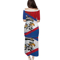 American Samoa Flag Day Family Matching Puletasi and Hawaiian Shirt Polynesian Art Geometric with Flag Brush Style LT03 - Polynesian Pride