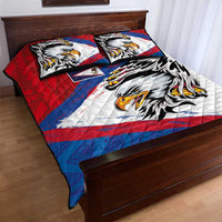 American Samoa Flag Day Quilt Bed Set Polynesian Art Geometric with Flag Brush Style
