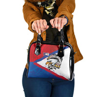American Samoa Flag Day Shoulder Handbag Polynesian Art Geometric with Flag Brush Style