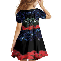 New Zealand Maori Matariki Family Matching Puletasi and Hawaiian Shirt Hongi Tui Bird Pohutukawa and Polynesia Tribal LT03 - Polynesian Pride