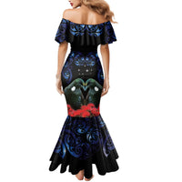 New Zealand Maori Matariki Mermaid Dress Hongi Tui Bird Pohutukawa and Polynesia Tribal LT03 - Polynesian Pride