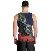 New Zealand Maori Hongi Culture Men Tank Top Tui Bird Pohutukawa and Polynesian Pattern LT03 - Polynesian Pride
