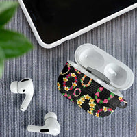 Hawaiian Kakau Tattoo Leis and Palaka Pattern AirPods Case Traditional Aloha Tribal Black Color
