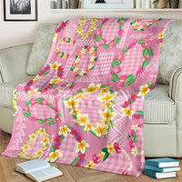 Hawaiian Leis Blanket Kakau Tattoos and Palaka Pastel Pink Color