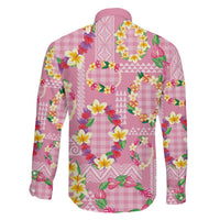 Hawaiian Leis Family Matching Mermaid Dress and Hawaiian Shirt Kakau Tattoos and Palaka Pastel Pink Color LT03 - Polynesian Pride