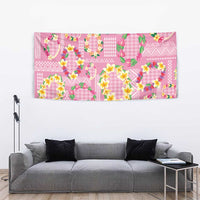 Hawaiian Leis Tapestry Kakau Tattoos and Palaka Pastel Pink Color