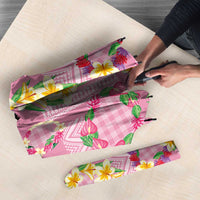 Hawaiian Leis Umbrella Kakau Tattoos and Palaka Pastel Pink Color