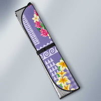 Hawaiian Leis Auto Sun Shade Kakau Tattoos and Palaka Pastel Purple Color