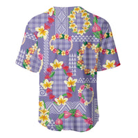 Hawaiian Leis Baseball Jersey Kakau Tattoos and Palaka Pastel Purple Color