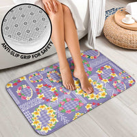 Hawaiian Leis Bathroom Set Kakau Tattoos and Palaka Pastel Purple Color