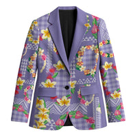 Hawaiian Leis Blazer Kakau Tattoos and Palaka Pastel Purple Color