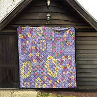 Hawaiian Leis Quilt Kakau Tattoos and Palaka Pastel Purple Color