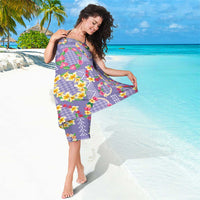 Hawaiian Leis Sarong Kakau Tattoos and Palaka Pastel Purple Color