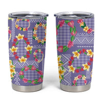 Hawaiian Leis Tumbler Cup Kakau Tattoos and Palaka Pastel Purple Color