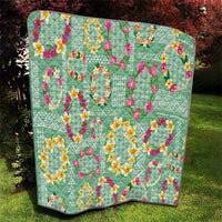 Hawaiian Leis Quilt Kakau Tattoos and Palaka Pastel Green Color