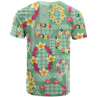 Hawaiian Leis T Shirt Kakau Tattoos and Palaka Pastel Green Color