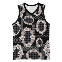 Hawaiian Leis Basketball Jersey Kakau Tattoos and Palaka Pastel Grayscale