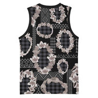 Hawaiian Leis Basketball Jersey Kakau Tattoos and Palaka Pastel Grayscale