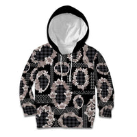 Hawaiian Leis Kid Hoodie Kakau Tattoos and Palaka Pastel Grayscale