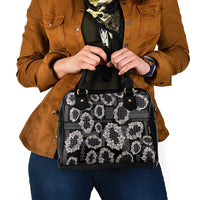 Hawaiian Leis Shoulder Handbag Kakau Tattoos and Palaka Pastel Grayscale
