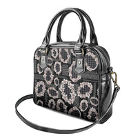 Hawaiian Leis Shoulder Handbag Kakau Tattoos and Palaka Pastel Grayscale