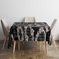 Hawaiian Leis Tablecloth Kakau Tattoos and Palaka Pastel Grayscale