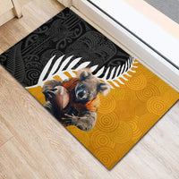 New Zealand and Australia Rugby Rubber Doormat Koala and Maori Warrior Together