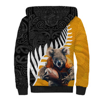New Zealand and Australia Rugby Sherpa Hoodie Koala and Maori Warrior Together LT03 - Polynesian Pride