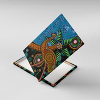 Fiji and Australia Canvas Wall Art Palm Tree and Abogirinal Emu