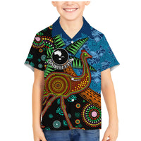 Fiji and Australia Family Matching Mermaid Dress and Hawaiian Shirt Palm Tree and Abogirinal Emu