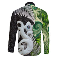 New Zealand Koru Natural Family Matching Tank Maxi Dress and Hawaiian Shirt Manaia and Silver Fern Maori Pattern