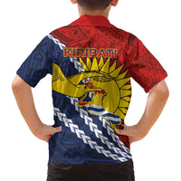 Kiribati Independence Day Family Matching Off Shoulder Short Dress and Hawaiian Shirt Polynesian and Melanesian Art Tattoo LT03 - Polynesian Pride