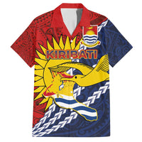 Kiribati Independence Day Family Matching Off Shoulder Short Dress and Hawaiian Shirt Polynesian and Melanesian Art Tattoo LT03 Dad's Shirt - Short Sleeve Red - Polynesian Pride
