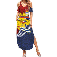 Kiribati Independence Day Family Matching Summer Maxi Dress and Hawaiian Shirt Polynesian and Melanesian Art Tattoo